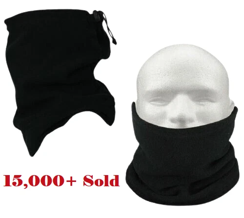 Thermal Snood Neck Warmer Scarf Men Thick Fleece Windproof Balaclava Black Mask - Image 4 of 4