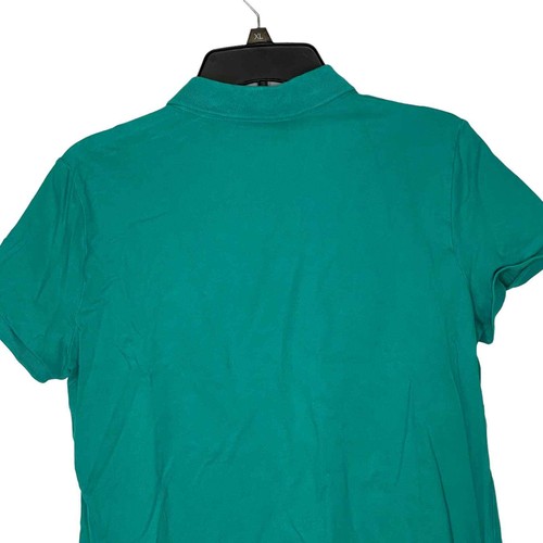 Lauren Ralph Lauren Ribbed Henley Slim Polo Shirt Green Short Sleeve Women XL - Picture 7 of 8