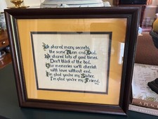 Cross Stitch framed picture