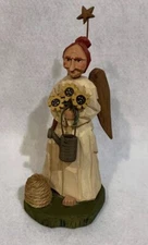 Whimsical Whittler VAUGHN STEPHANIE RAWSON Wood Carving Folk Garden Angel 1995