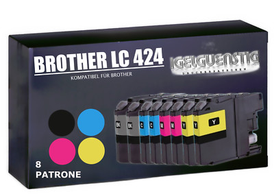 8 Druckerpatronen kompatibel Brother LC-424 Drucker Tinte Patronen