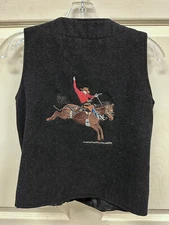 Wyoming Traders Youth 6/8 Wool Vest Western Cowboy Cowgirl Embroidered Horse