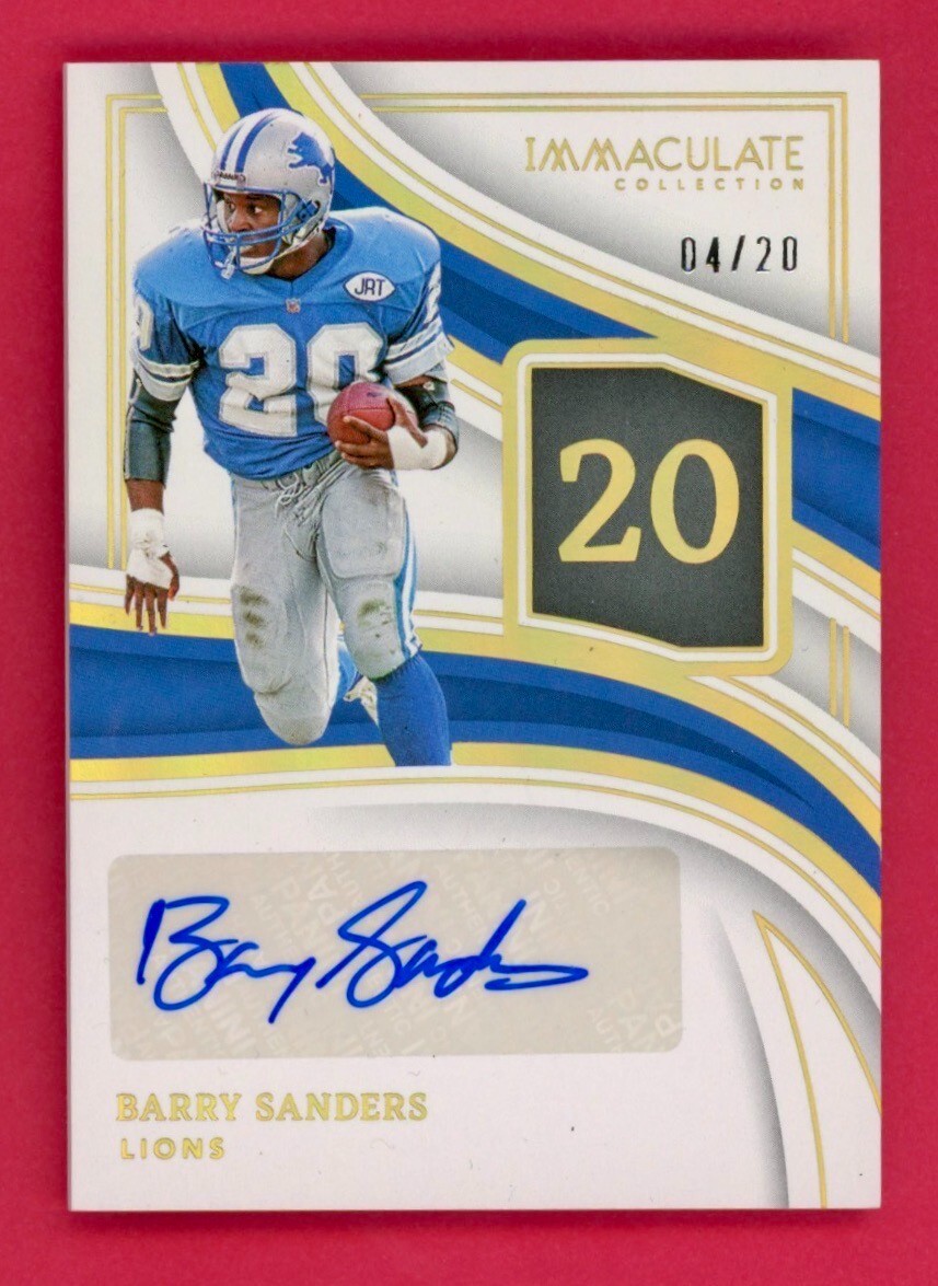 Barry Sanders Auto /20 2023 Panini Immaculate Collection Numbers Signatures eBay