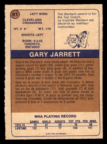 1974-75 O-Pee-Chee OPC WHA #1-66 NRMT or Better Complete Your Set Pick *virtus* - Picture 259 of 279
