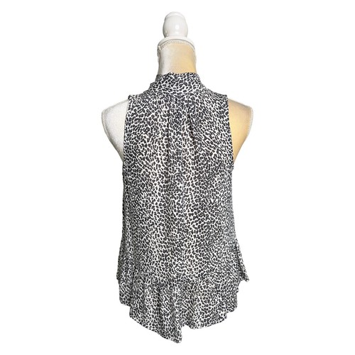 Joie Estero Silk Peplum Tank Top Size Xs Extra Small Leopard Print - Picture 3 of 7