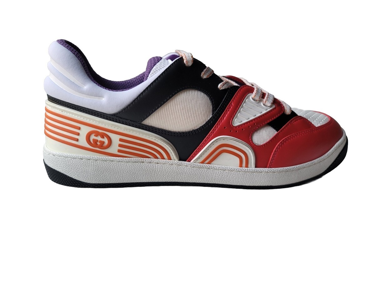 GUCCI Low Top BASKET Sneakers Demetra MENS UK 10.5 US 11 Red