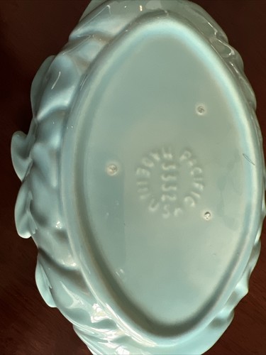 Maceta Pacific California Pottery #3332 Blue Leaf Mid Century 10x6 - De colección - Imagen 6 de 7