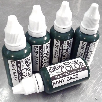 NEW 1 OZ. BABY BASS Liquid Color Fishing Plastic Soft Bait Plastisol Making