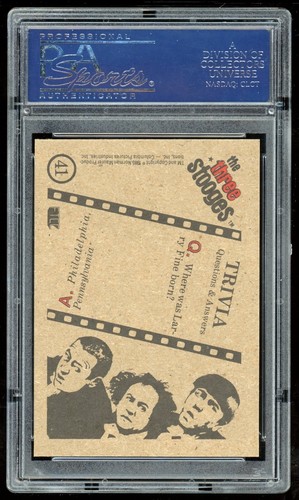 1985 FTCC The Three Stooges #41 Where was Larry Fine Born? PSA 8 - Picture 2 of 4