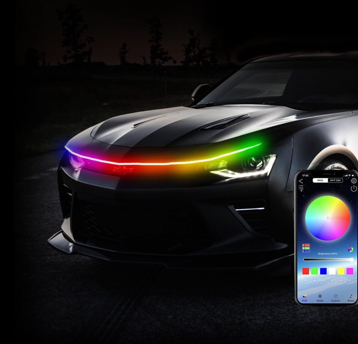 SilverHolder Dynamic Car Hood LED Strip eBay