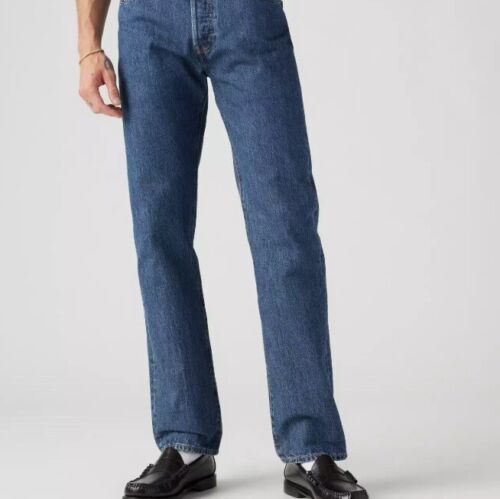 Levis 501 Męskie Oryginalne Regular Straight Fit Leg Denim Jeansy Nowe - Zdjęcie 13 z 29