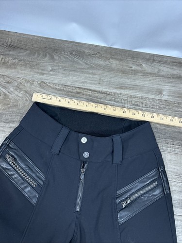 Spyder Strutt Softshell Ski Pants Black Faux Leather Snowboading Womans Size 2 - Picture 6 of 17