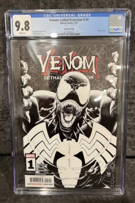 Venom Lethal Protector II #1 CGC 9.8! Rare Black And White Second Print!