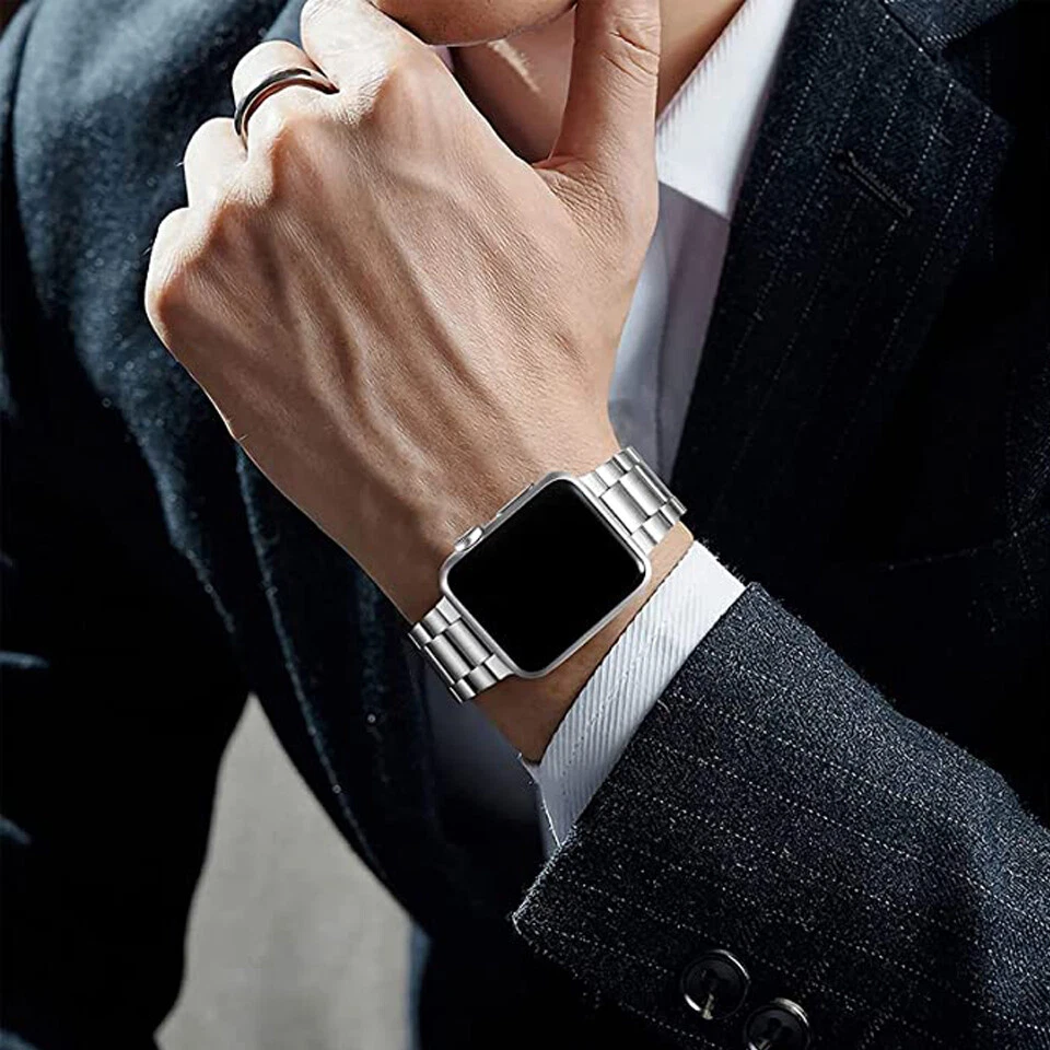 Correa de acero inoxidable para Apple Watch 49 42 44 45 mm para Series Ultra SE 8 7 6 5 4 3 2 Foto 4 de 4