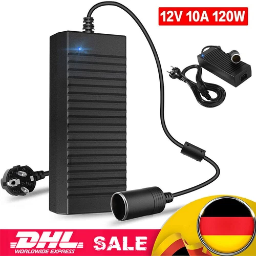 Netzadapter 15A 120W AC-DC KFZ 230V Auf 12V Spannungswandler zigarettenanzünder - Bild 2 von 17