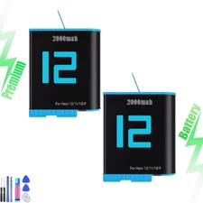 2x For GoPro Rechargeable Battery HERO9/HERO10/HERO11/HERO12 ADBAT-001