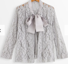 J. Peterman Lace Top with Bow Women Sz 12 Coq...