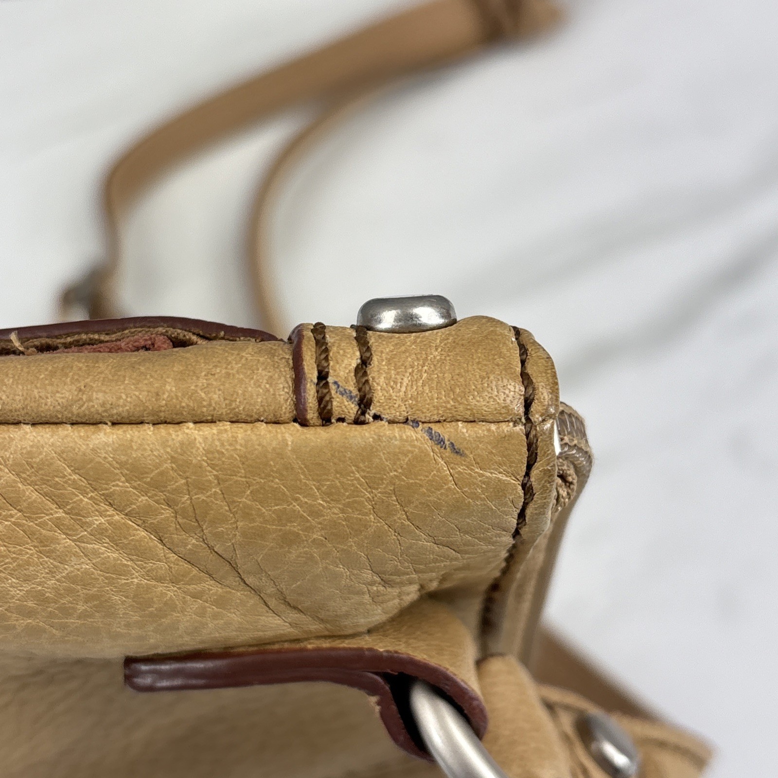 Fossil Maddox Patchwork Colorblock Lt Tan Leather… - image 7