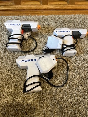 Laser X Micro Blasters 3 pack Player Real Life Lazer Tag Gaming Set of 3 Used