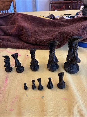 Set of 10 Cast Iron Peacocks Large To Tiny A Very Cool Set Fells Like Cast