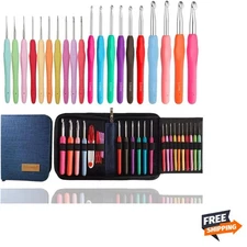 20 Sizes Crochet Hooks 0.5mm-10mm, Ergonomic Crochet Hooks Set with Case for ...