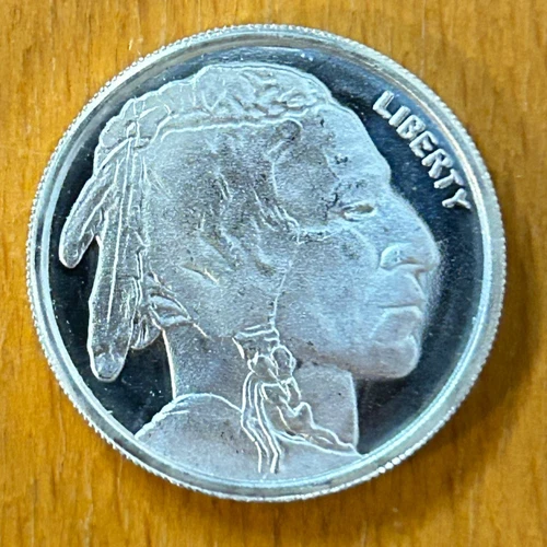 1/4 oz SILVER Round .999 Fine HIGHLAND MINT Bullion BUFFALO NICKEL DESIGN - 016