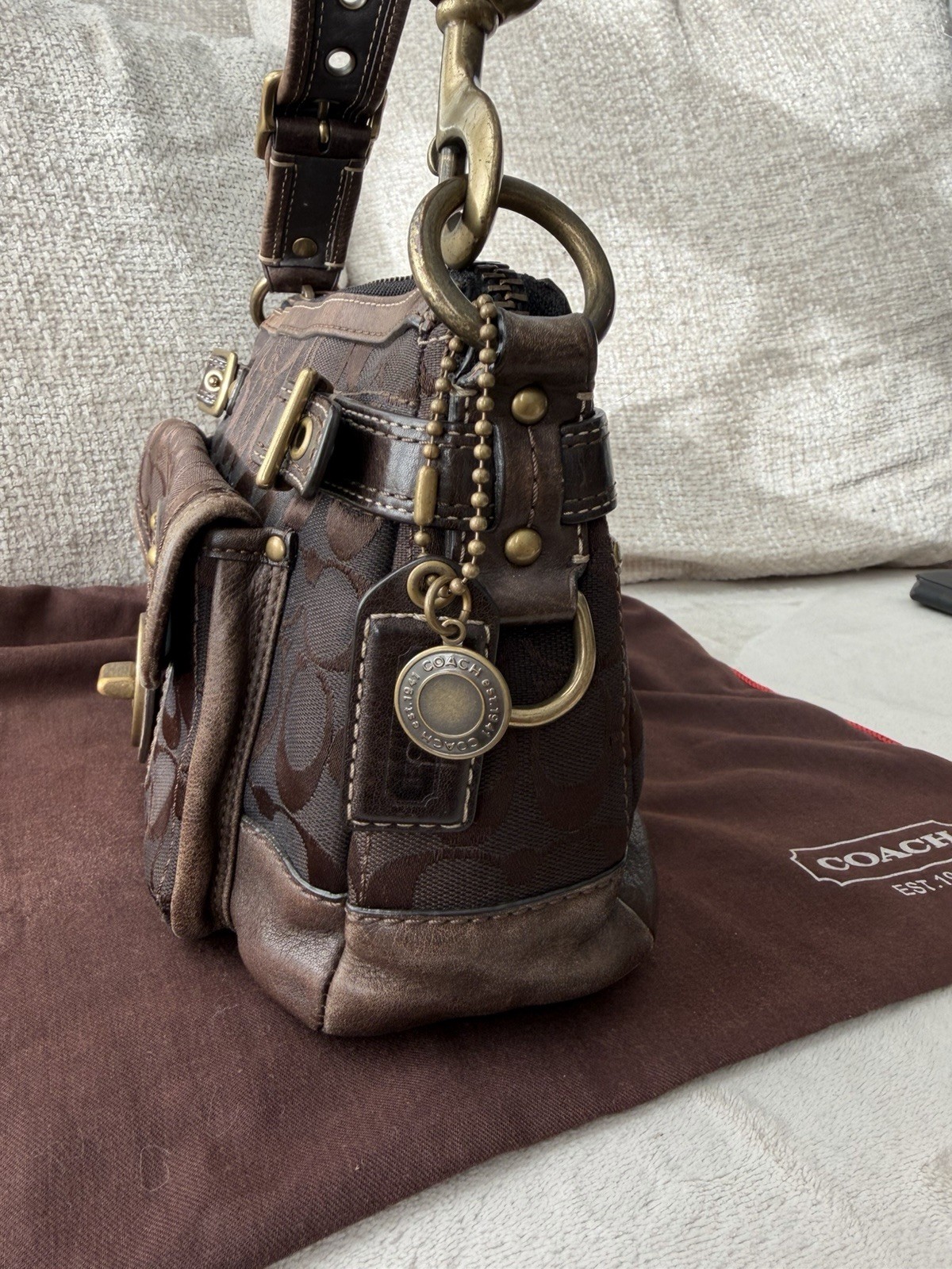 Coach 65th Legacy Turnlock Shoulder Bag Vintage Brown - Gem