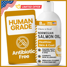 Salmon Oil for Dogs - Premium Fish Oil for Skin and Coat Health - Omega 3 Supple