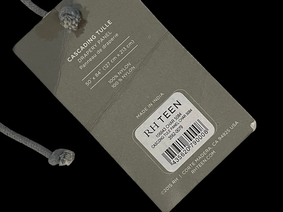 Restauración Hardware Bebé y Adolescente PANELES CORTINAS DE TUL EN CASCADA ¡Carbón con etiquetas! Foto 4 de 4