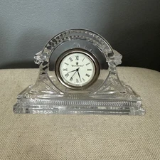Waterford Crystal Quartz Clock Mantel Desk Clock Small, 6"L x 3.25"H