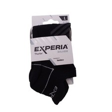 NEW Experia Thorlos Silver Ionic Socks Size Large Black Athletic