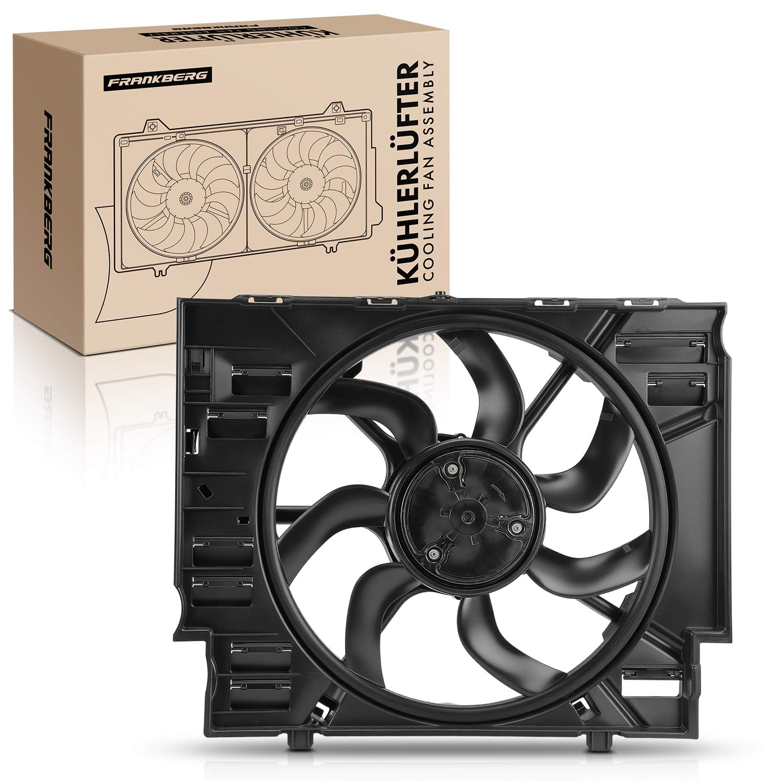FRANKBERG Radiator Cooling Fan for BMW 520d E60 E61 2005-2010 525d 2004-2010