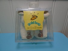 VINTAGE 1996 GOLD BUG BABY BOOTEE SOCKS Newborn-3 mos MF1257