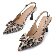 Women's Closed Pointed Toe Stiletto Slingback Kitten Heels Sandal 6