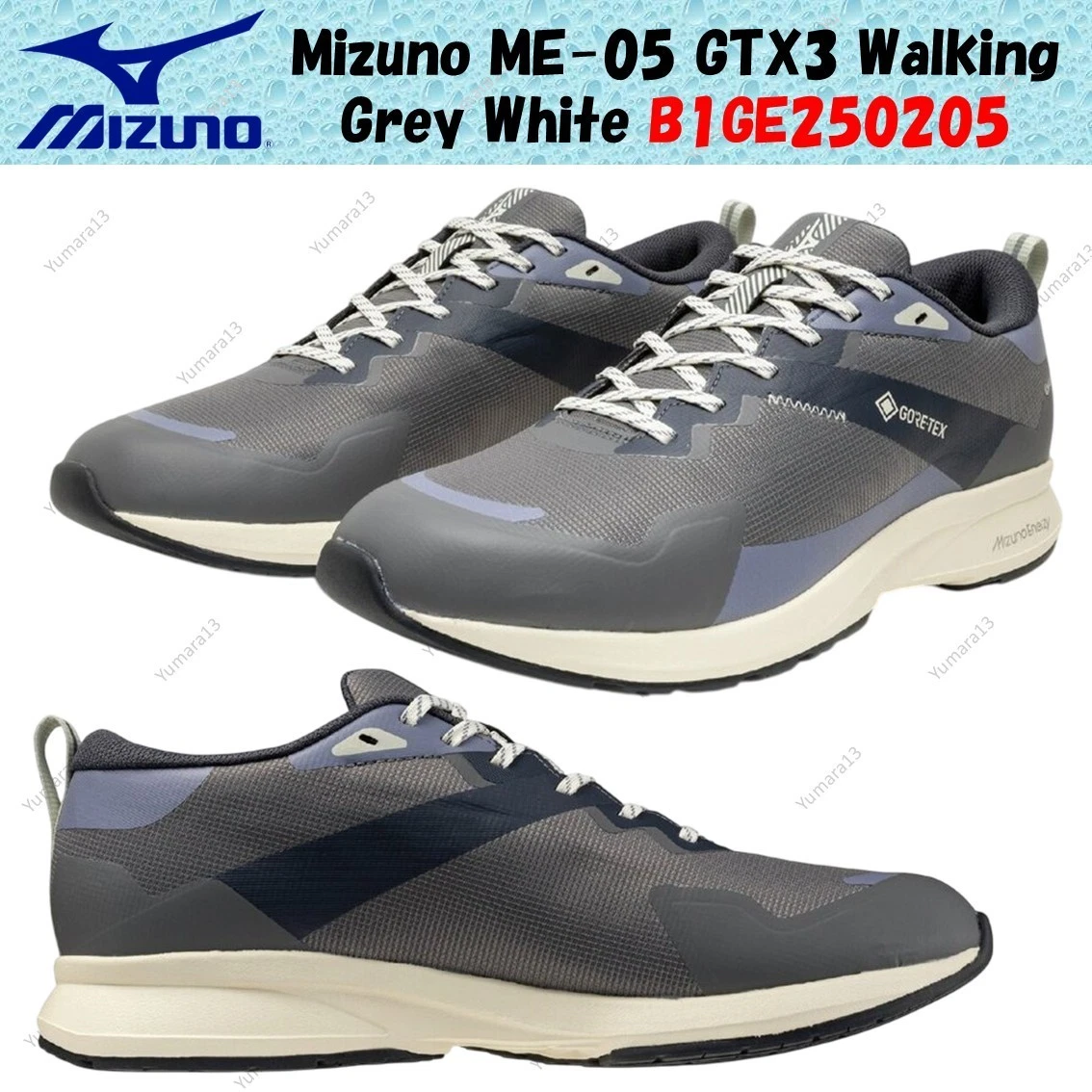 Mizuno ME-05 GTX3 Walking Grey White B1GE250205 Men's Size