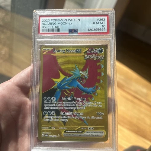 PSA 10  Roaring Moon Ex Hyper Rare 262/182 Paradox Rift Pokemon  2023