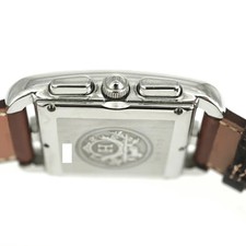 Hermes CC1.910 Cape Cod Chronograph Silver Brown Leather Watch Ladies Size 32mm 11