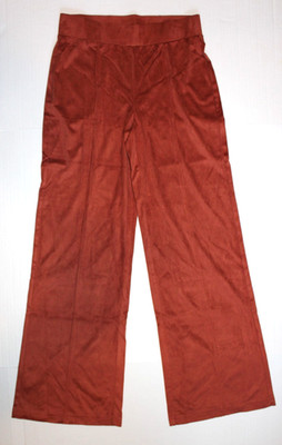 Rust Brown Faux Suede Pants NWT Cupio Blush XL Straight Leg Raised Center Seams