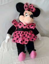 27" Disney Minnie Mouse Plush Pink Dress Black Polka Dots Applause Vintage 80's