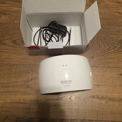 SUNUV SUN9C 24W LED/UV 2-in-1 Nail Lamp Dryer, White, Timer Memory, Adapter