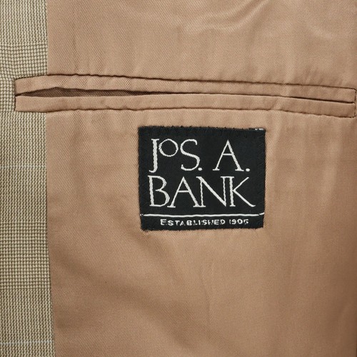 Manteau de sport homme Jos A Bank 38S beige laine cachemire doublé GlenPlaid veste blazer - Photo 3/18