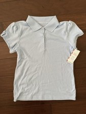 Cat  Jack Girls light blue uniform style polo top size XL 14 NWT