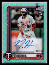 2025 Topps Chrome RA-MH Michael Helman Twins RC Auto Aqua Wave Refractor /199