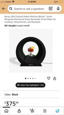 Barsys 360 Smart Cocktail Machine Black NEW! 