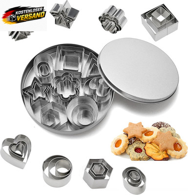 Mini Ausstecher Set aus Edelstahl   Kekse, Fondant, Tortendekorationen, 8 Formen