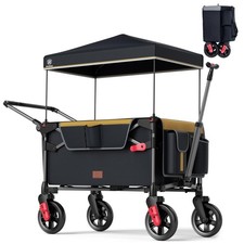 Wagon Stroller for 2 Kids, Compact One-Step Fold Stroller Wagon with Adjustab...