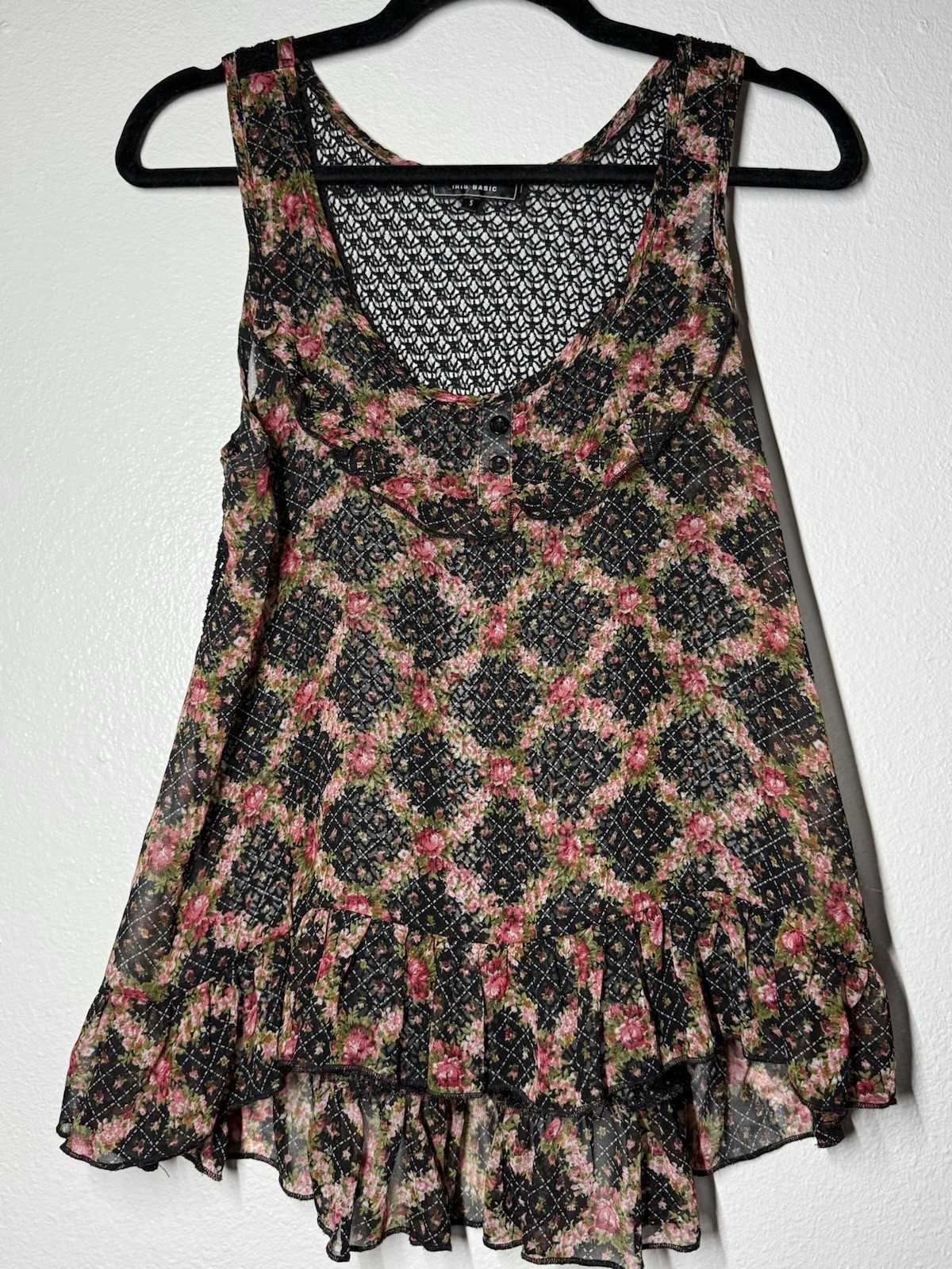 IRIS BASIC Women’s Ruffle Bottom Floral Front Fis… - image 1