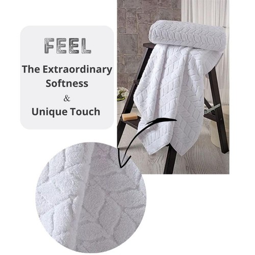 Turkish Bath Towels, Soft Plush Jacquard Luxury Bath Towels, Quick Dry Towel ... - Picture 8 of 10