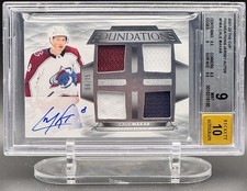 2021-22 Upper Deck The Cup Foundations Jersey Autos Cale Makar /15 #f-ma BGS9 