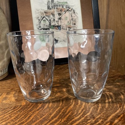 Set of 2 replacementPasabahce Mirage Indented Dots 16oz Clear Glass 5.5  